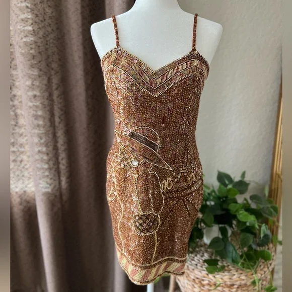 vintage beaded dress Turquoise Lace Corset A-Line Homecoming Dress with Puff Sleeves –  FancyVestido main image 0